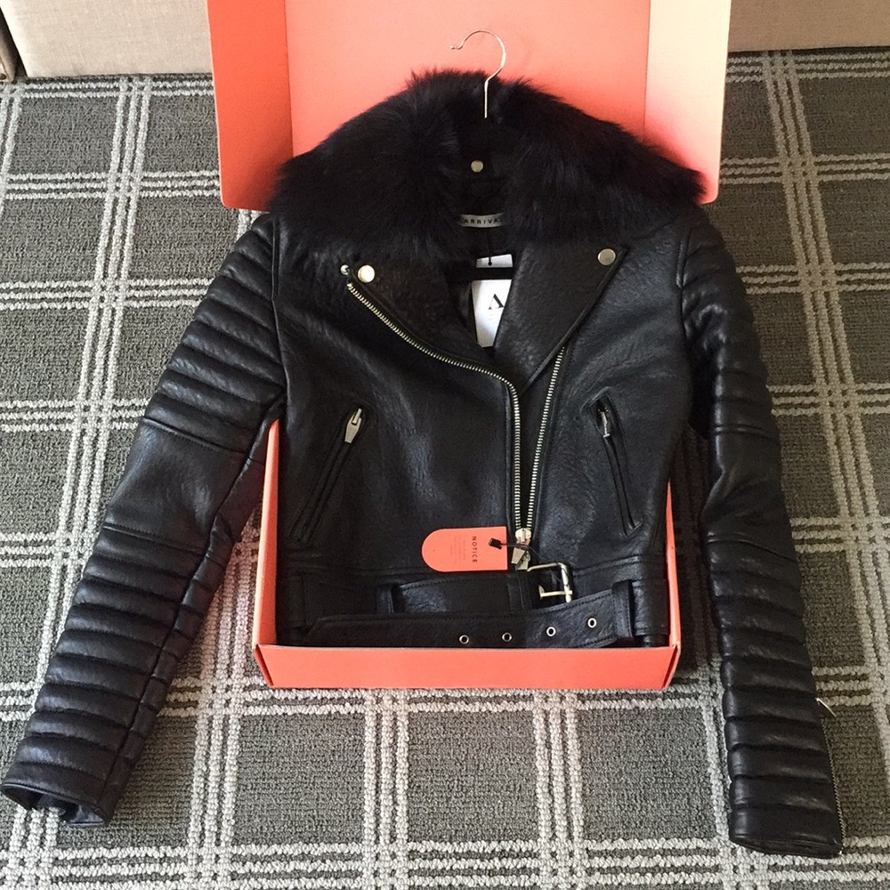 NEW ‘The Arrivals’ Rainier Moto leather jacket XS